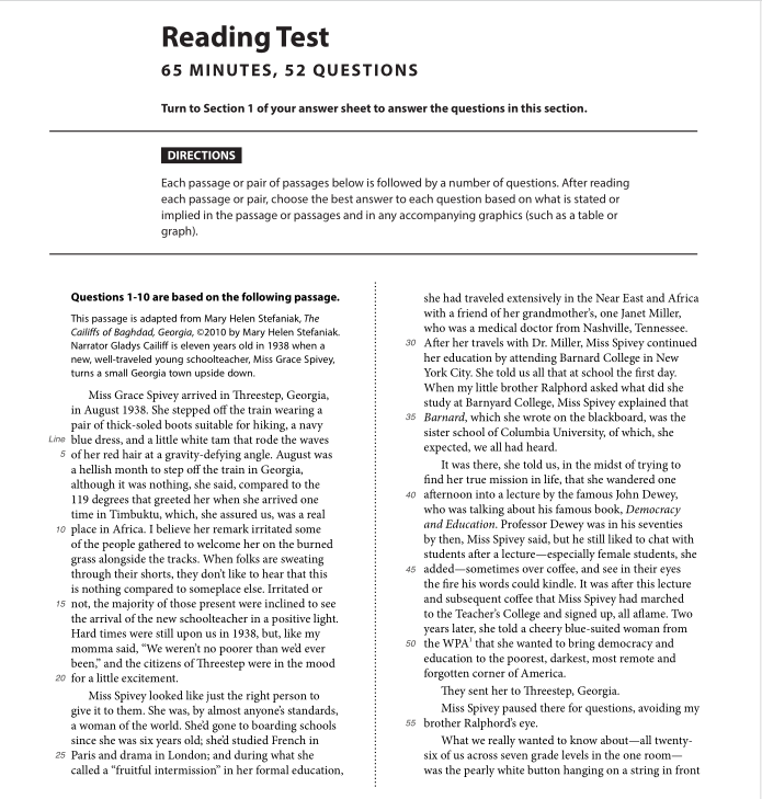 SAT2018年10月北美真題 SAT2018年10月北美真題