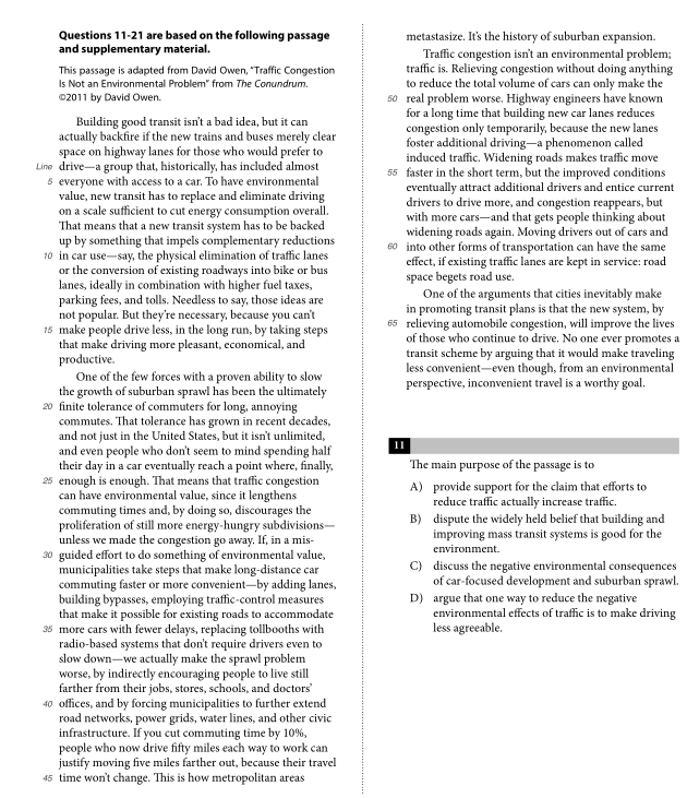 SAT2018年10月北美真題