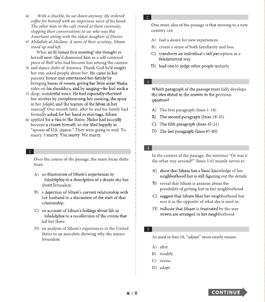 12月SAT亞太考試真題 12月SAT亞太考試真題