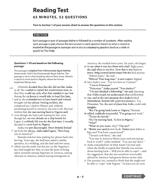 6月SAT北美真題 6月SAT北美真題