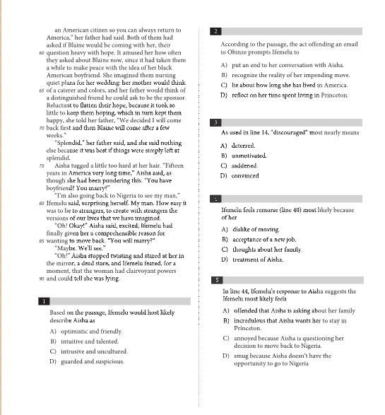 6月SAT北美真題 6月SAT北美真題