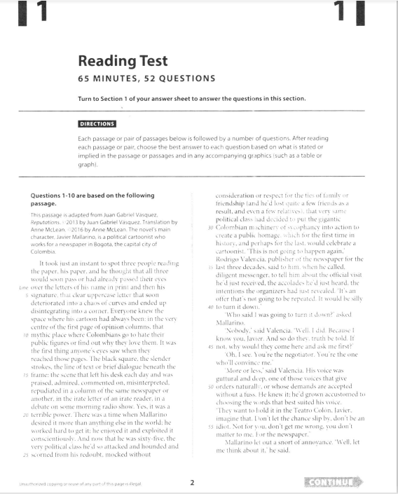 2020年8月SAT亞太真題