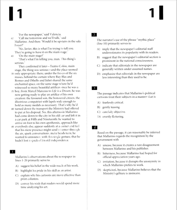 2020年8月SAT亞太真題