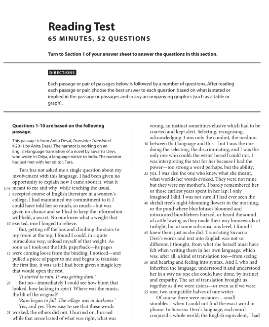 2020年12月SAT 亞太考試真題