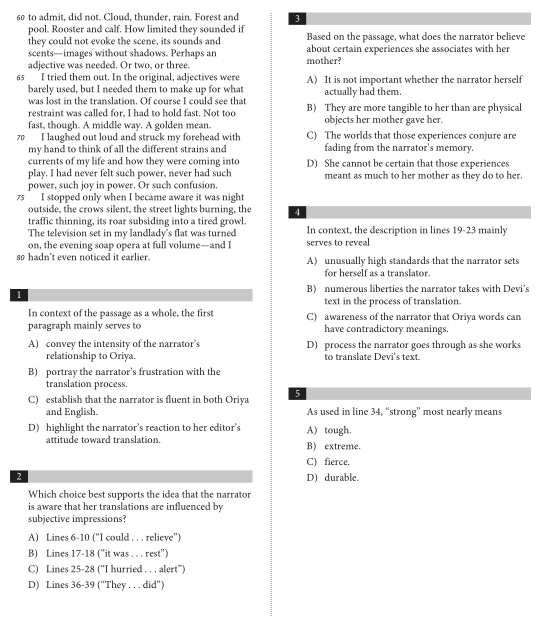 2020年12月SAT 亞太考試真題