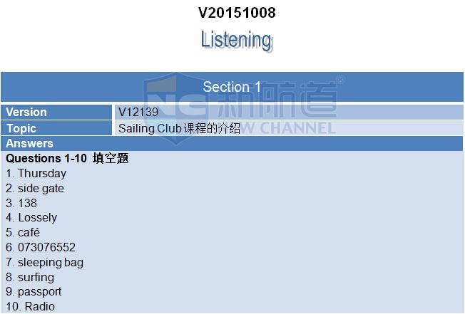 新航道版2015年10月8日雅思機(jī)經(jīng)回憶及解析