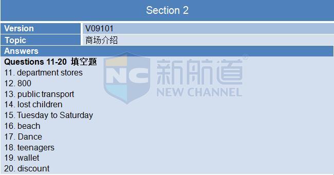 2015年11月14日雅思聽力機經及答案